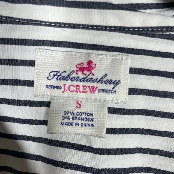 J Crew Women's Haberdashery Stripe Button-Up Shirt Black & White Small - Picture 5 of 6